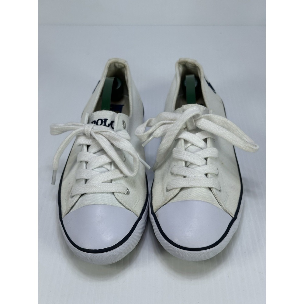 Polo Ralph Lauren‎ Parnell Womens White Canvas Low Top Sneakers 9 B